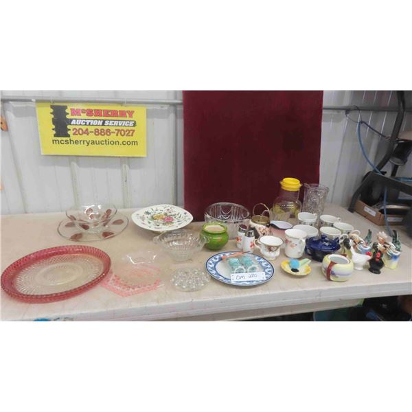 Pyrex Juice Container, Cake Plate, Serving Trays, Bowls, Creamer, 