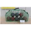 Image 1 : Set of Lawn Bowling Balls (4 Black, 4 Red) with Case 