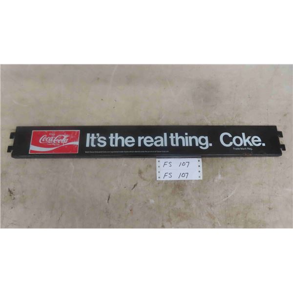 Metal Coca Cola Sign with Tabs 25 1/2'' x 3'' 