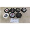 Image 1 : 7 Hockey Pucks : Manitoba Moose, Senators, Melrose Predators 