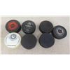 Image 2 : 7 Hockey Pucks : Manitoba Moose, Senators, Melrose Predators 