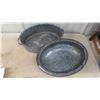 Image 3 : Blue/Gray Oval Speckle Enamel Graniteware Roaster Pan with Lid 16'' x 