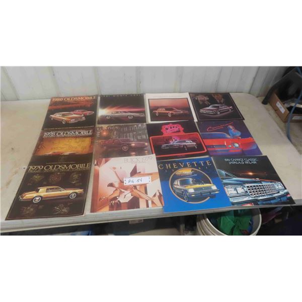 12 Car Sales/Dealer Brochures 1978-1985 : Oldsmobile, Chevrolet, Buick 