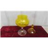 Image 2 : Art Glass: Empoli Yellow Covered Candy Dish , Decanter, Hand