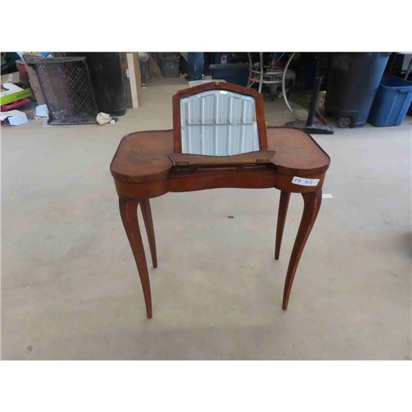 Vanity with Fold Up/Down Mirror and Decorative Inlay 29'' x 27 1/2'' x 16'' 