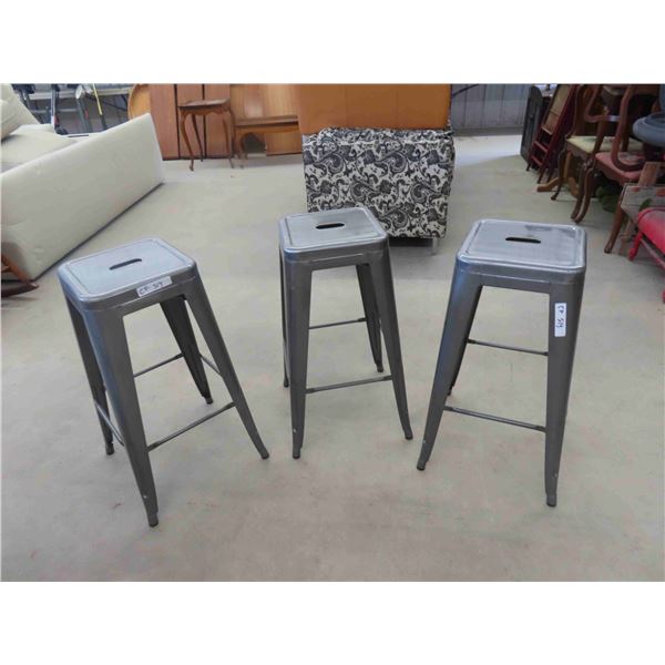 3 Modern Metal Stacking Stools 