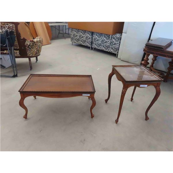 Vintage Walnut Coffee Table 17'' x 35'' x 18'' & End Table 25'' x 25'' x 18'' 