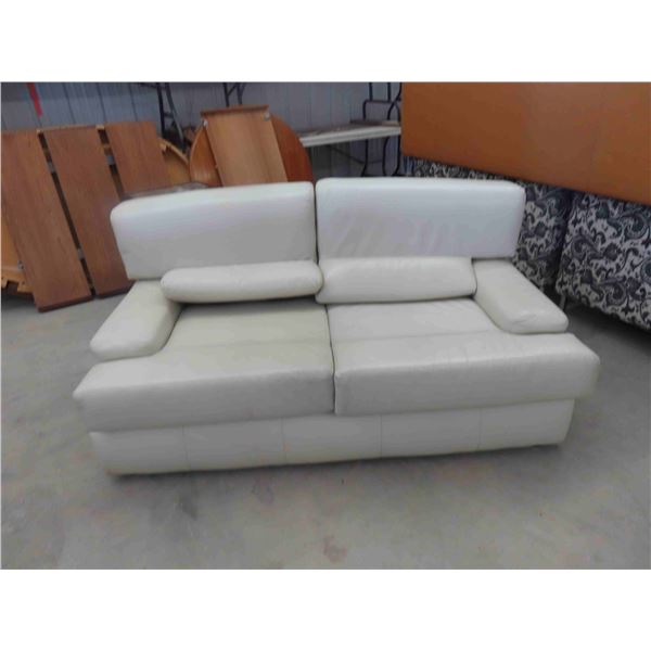 Leather/Leather-Style Love Seat 64'' Wide 