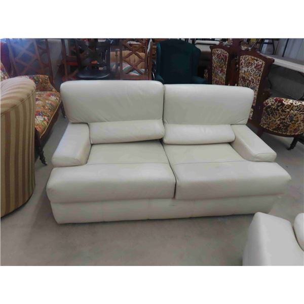 Leather/Leather Style Love Seat 64'' Wide 