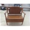 Image 1 : Mission Oak Hall Bench with Hinged Top for Storage 37'' Wide 