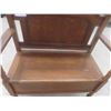 Image 4 : Mission Oak Hall Bench with Hinged Top for Storage 37'' Wide 