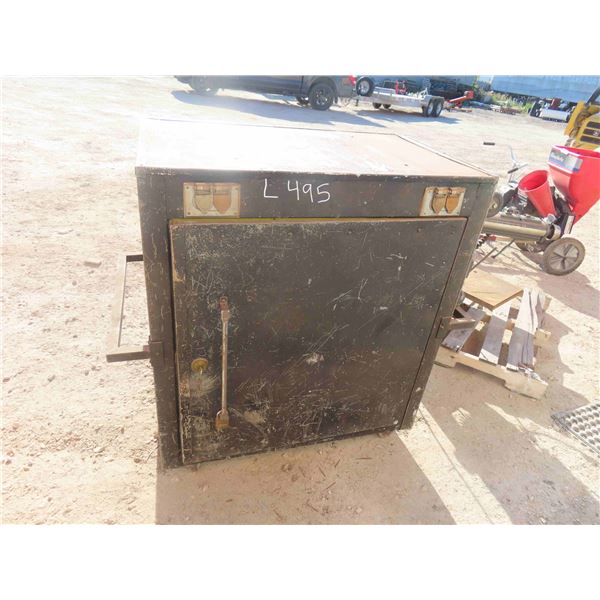 Rolling Metal Power Tool Cabinet with Locking Door and Key & Platform