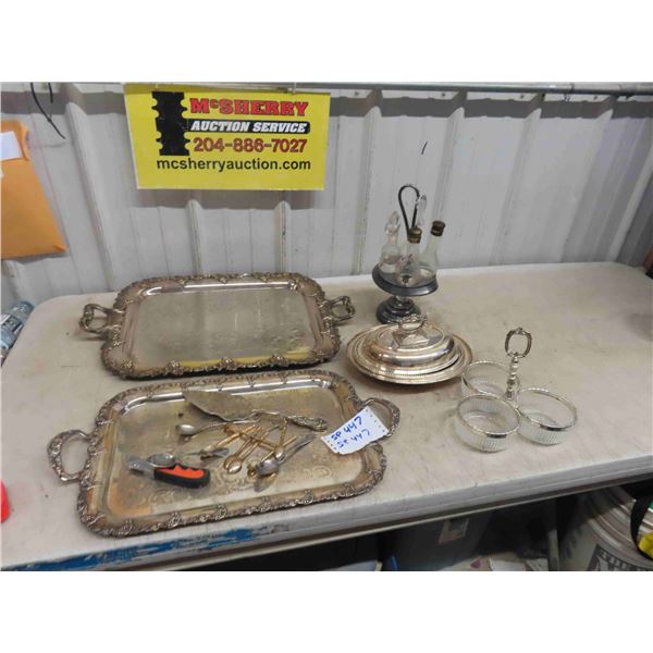 Silver Trays, Serving Dishes, Condiment Set , Plus