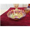Image 5 : Carnival Glass Dishes: Center Piece, Vase, Bowls, Cups & Iris 