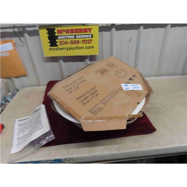 New DeSoto Drop in Lavatory Sink 20'' x 17'' 