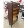 Image 2 : Oak China Cabinet with Key 62'' x 28'' x 13'' 