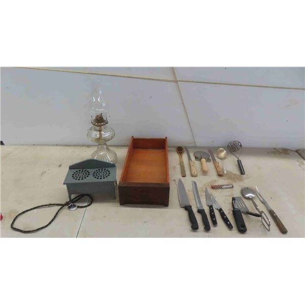 Oil Lamp , Vintage Childs Stove & More 