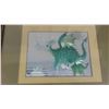 Image 3 : 2 Framed Pictures (Larger is 16'' x 13'') , Wolf Painted on Wood Paddle