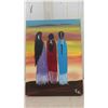 Image 4 : 2 Indigenous Oil Paintings on Canvas 18'' x 24'' & 9'' x 12'' 