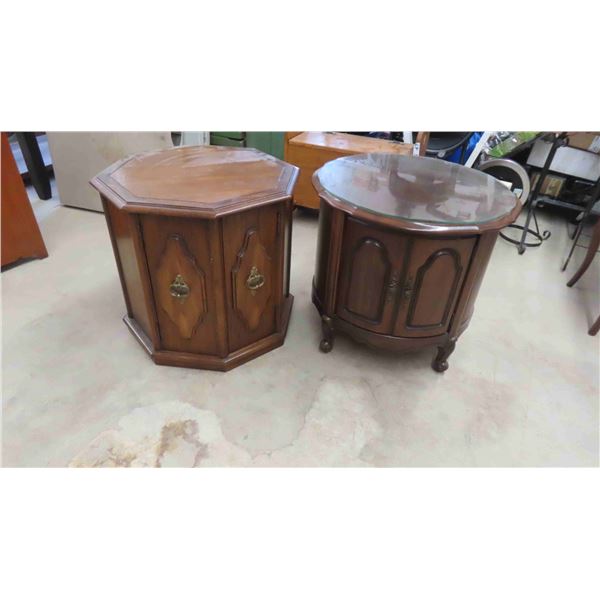 2 End Tables - 1 Has Glass Top