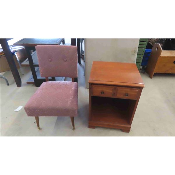 Night Table with Drawer , Occasional Chair 
