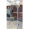 Image 1 : Vintage Chrome Floor Lamp with Glass Shade , Stool 25'' Seat Height 