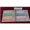 Image 1 : (4) 1954 Canadian Bills $1 , $2 , $5 , $10 