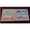 Image 2 : (4) 1954 Canadian Bills $1 , $2 , $5 , $10 