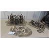 Image 1 : Silver Plated (3) Tea Pots, (2) Cream/Sugar Sets, Cutlery Trays, Candlestick & Vase