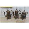 Image 3 : Silver Plated (3) Tea Pots, (2) Cream/Sugar Sets, Cutlery Trays, Candlestick & Vase