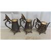 Image 4 : Silver Plated (3) Tea Pots, (2) Cream/Sugar Sets, Cutlery Trays, Candlestick & Vase