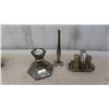 Image 9 : Silver Plated (3) Tea Pots, (2) Cream/Sugar Sets, Cutlery Trays, Candlestick & Vase