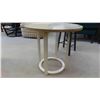 Image 3 : Round Metal Stand with Glass Top 24'' W x 22 1/2'' H  and Stool 23 1/2'' T
