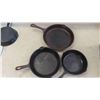 Image 3 : 6 Cast Iron Frying Pans 11 1/2'' , 11'' , 10'' , 8 1/2'' , 8'' & 6'' 