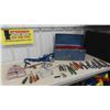 Image 1 : Metal Toolbox with Tin Snips, Wrenches, Sockets, Tape Measures 25ft  