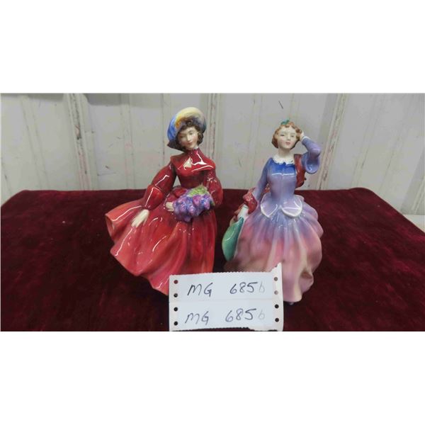 2 Royal Doultons : 1953 Lilac Time 7 1/4'' Tall , 1948 Blithe Morning 7 1/2'' Tall
