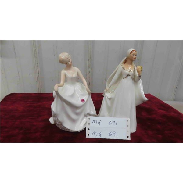 2 Royal Doultons: 1982 Tracy 7 1/2'' Tall , 1979 Bride 8'' Tall 