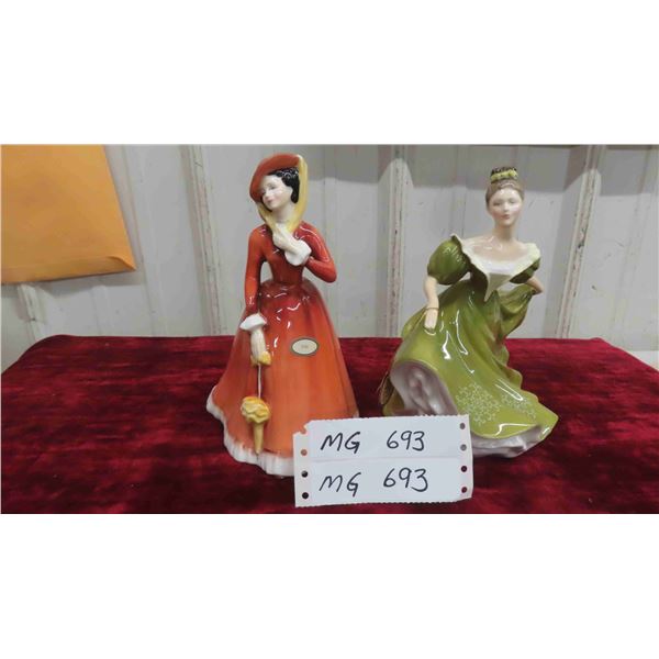 2 Royal Doulton Figures: 1970 Lynne 8''  , 1974 Julia 8'' 