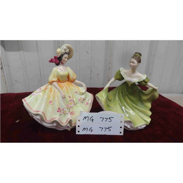 2 Royal Doulton Figurines: 1978 Sunday Best 7 1/2'' , 1970 Lynne 7 1/4'' 