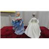 Image 2 : 2 Royal Doulton Figures: 1990 Elizabeth 8 3/4'' Tall , 1985 Diana 8 1/4'' Tall 