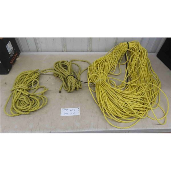 3 Lengths of Rope - Different Sizes/Thickness 