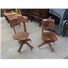 Image 1 : 2 Oak Swivel Office Chairs 
