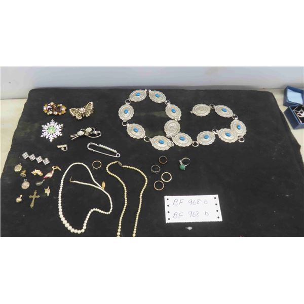 Vintage Jewelry: Brooches, Rings, Gold/Gold Covered Charms & More 