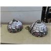 Image 1 : 2 Stained Glass Light Fixtures - Base Diameter 16 1/2'' 