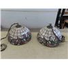Image 1 : 2 Stained Glass Light Fixtures - Base Diameter 16 1/2'' 