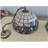 Image 2 : 2 Stained Glass Light Fixtures - Base Diameter 16 1/2'' 