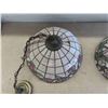 Image 3 : 2 Stained Glass Light Fixtures - Base Diameter 16 1/2'' 