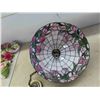 Image 8 : 2 Stained Glass Light Fixtures - Base Diameter 16 1/2'' 