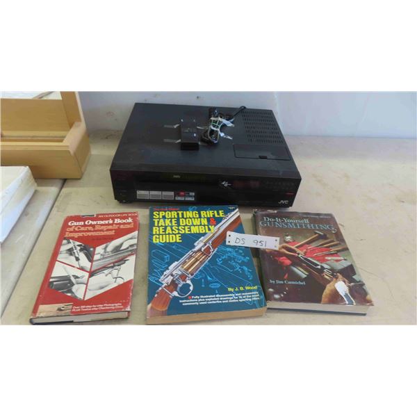 JVC VCR , 3 Books on Guns 