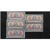 Image 2 : (6) 1937 Canadian Bills : (5) $2 Bills , (1) $20 Bill 